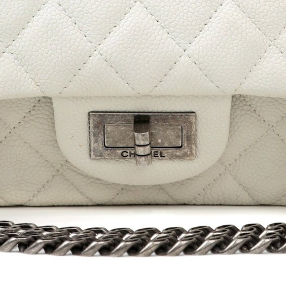 Chanel Ivory Grey Caviar Medium 2.55 Reissue with Ruthenium Hardware - Picture 1 of 4